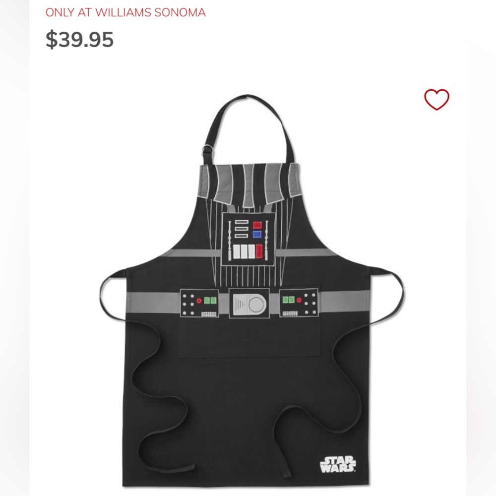 Darth Vader apron- Williams Sonoma NEW!